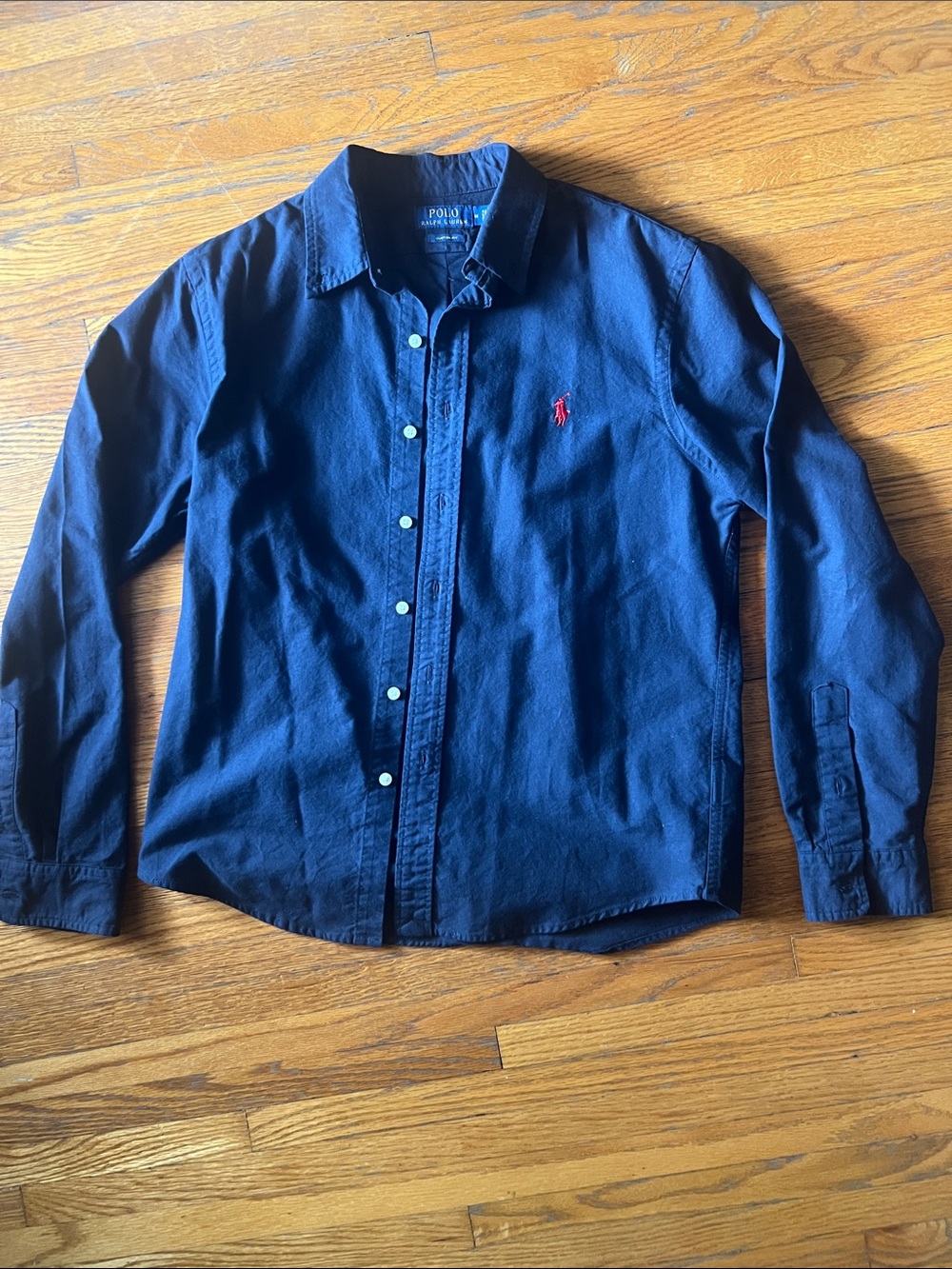 Polo by Ralph Lauren Navy Button-Down Shirt with Red Pony